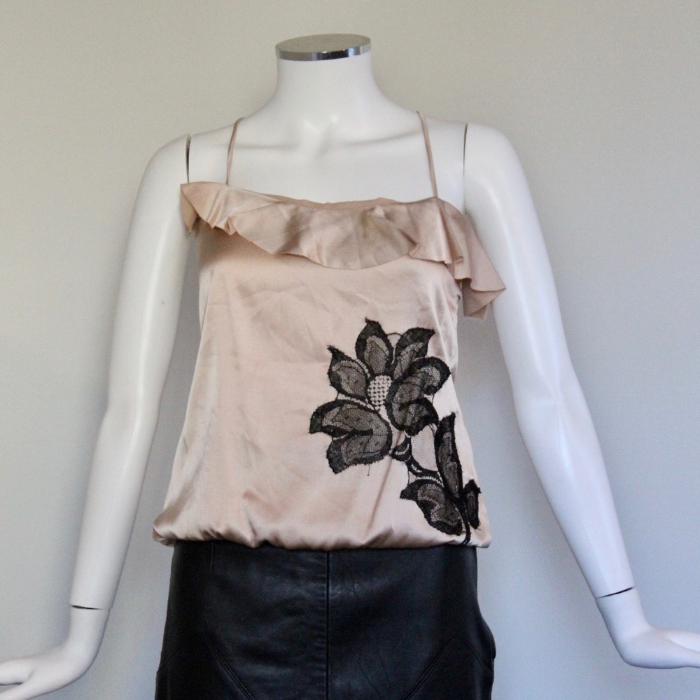 🌟VINTAGE🌟 Y2K Passion Bait Silk and Lace Spaghetti Strap Tank